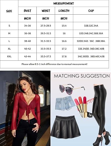 Avidlove Women's Mesh Top Summer Long Sleeve Cardigan Sexy Sheer Shrug Blouse Short Open Front Shirt V-Neck Elegant Crop Top Festival Outfit thumbnail 6