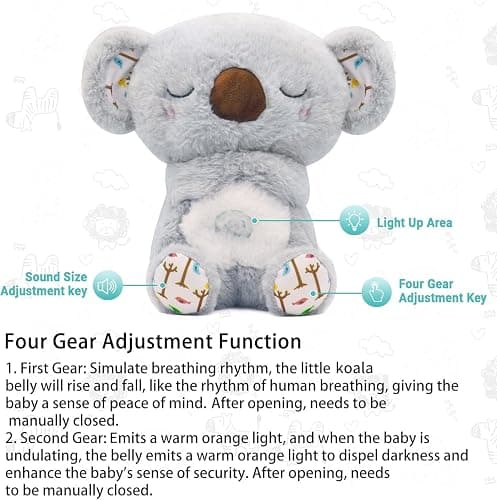 Breathing Stuffed Animal, Koala Stuffed Animal, Rhythmic Breathing Motion with Music Lights, Relieving Gift thumbnail 3