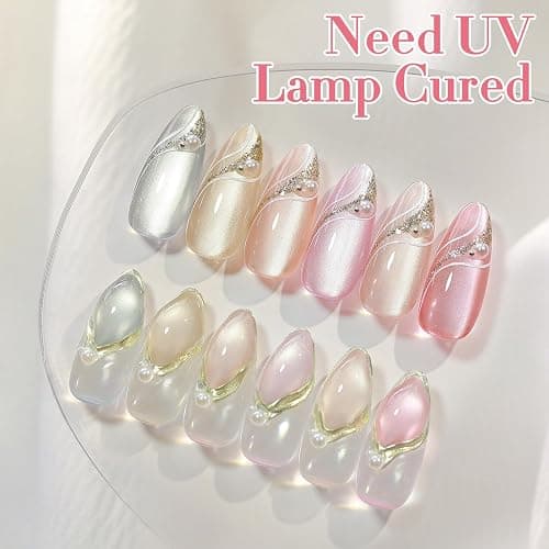 Double Rhythm 6 Colors Cat Eye Gel Polish Set Shimmer Glitter with Magnet Holographic Reflective Magnetic UV Nail Art Kit (6-Kit-46) thumbnail 7