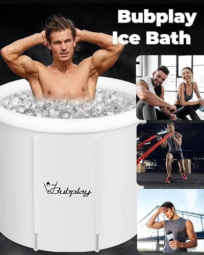 XL Ice Bath Tub for Athletes & Adults - 105 Gallons Ice Tub, Cold Plunge Tub with Cover, Ice Plunge Tub for Recovery & Cold Water Therapy, Inflatable Ice Bath Barrel for Indoor Outdoor- Grey thumbnail 6