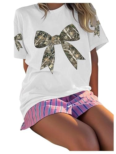 RoseSeek Girl's Cherry Leopard Shirt Short Sleeve Loose Cute Summer T Shirt Trendy Aesthetic Baggy Tops thumbnail 2