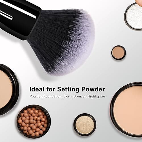 Large Powder Brush: Luxurious Foundation Brush, Professional Makeup Brush For Blending Liquid, Cream and Flawless Powder, Buffing, Blending, Vegan Makeup Tool With Cruelty-Free Bristles thumbnail 7
