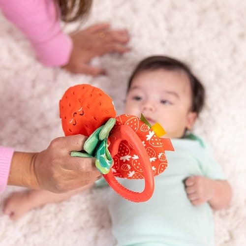 Melissa & Doug Multi-Sensory Peek-a-Boo Berry Take-Along Clip-On Infant Travel Toy Stroller Toy for Baby Newborn to 12m+ thumbnail 8