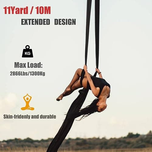 ZYOSJK Aerial Silks 11 Yards Aerial Silks For Home Aerial Yoga Swing Aerial Yoga Hammock Swing Aerial Silk For Gymnastics thumbnail 3