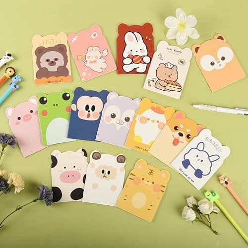 100 Packs Mini Notebooks for School Mini Cute Animal Notebooks Mini Notebooks Bulk for Christmas Day Office Classroom prizes College Ruled Pages(Cartoon Animals) thumbnail 2