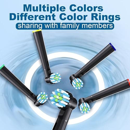 Replacement Heads Compatible with Braun Oral B Pro 1000, Genius X, Smart 1500 Electric Toothbrush, 8 Pcs Precision Brush Heads Refills Compatible with Oral B (Black) thumbnail 7