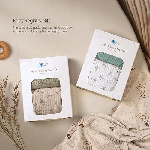 lulumoon Muslin Changing Pad Covers: Baby Cotton Changing Table Covers - Soft Changing Pad Sheets for Boys Girls - Autumn Leaf thumbnail 8