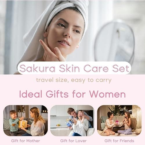 Japan Sakura Skin Care Set for Teen Girls - Evolvique Skin Care for Teens 10-12 - Skincare for Girls 10-12 - Skin Care Kit Gift Set for Women with Cleanser,Serum,Cream(One Size, 8PCS Sakura Scent) thumbnail 7