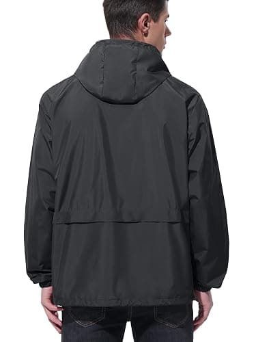 UIQUR Mens Rain Jacket Raincoat Windbreaker Running Waterproof Lightweight Packable with Hood Travel Hiking Cycling thumbnail 2