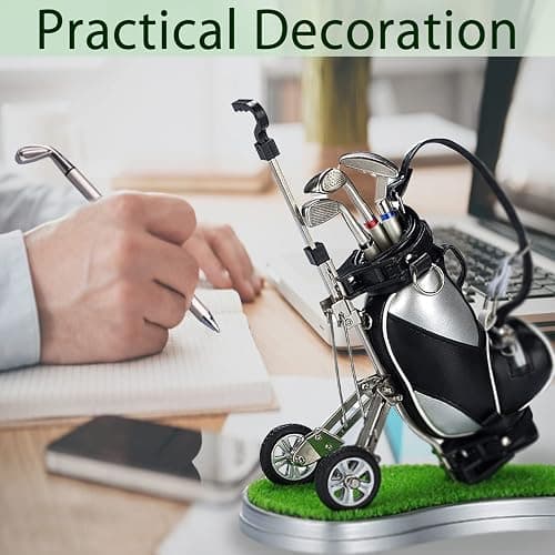 Gifts for Men, Golf Pen Holder Desk Accessories for Men Women Golfers, Birthday Graduation Gifts for Him Her, Dad Gifts for Dad Husband from Daughter Son Wife, Funny Home Office Decor Gadgets for Boss thumbnail 4