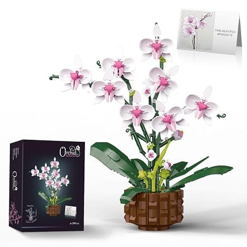 Orchid Building Set, Compatible with Lego Flowers for Adults,Botanicals Orchid Building Blocks Sets with Fairy Lights, Artificial Plant Home Decor, Gifts for Birthday, Valentine's Day, Mother's Days - Image 1