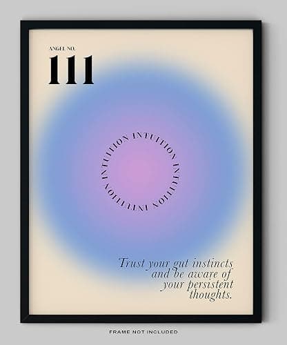 Angel Numbers Wall Art Print - 11x14" UNFRAMED Print - Motivational, Inspirational, Colorful Gradient Aura - Manifestation Wall Decor - Spiritual Wall Art (111) thumbnail 2