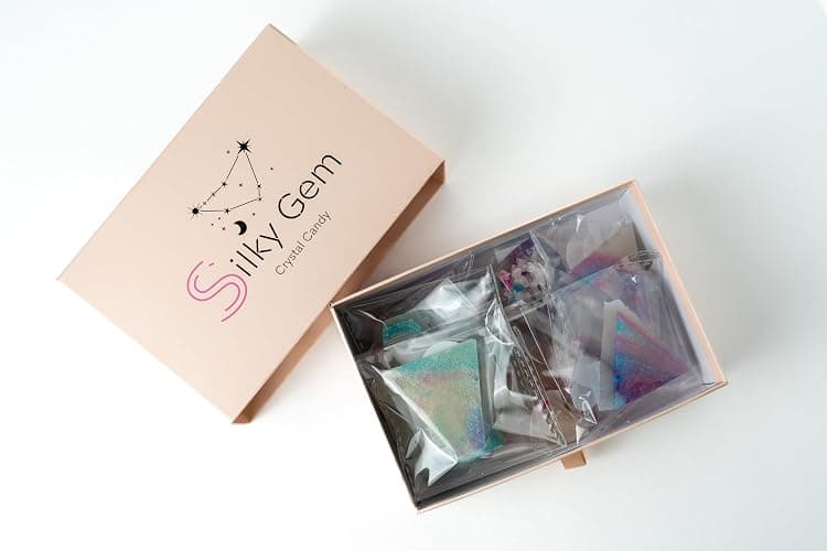 Silky Gem - Edible Lychee Flavored Aurora Crystal Candy, 8-10 pieces, Kohakutou, Edible Gem, Vegan, Gluten Free, ASMR - Aurora-Lychee thumbnail 2