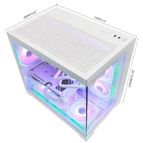 HELLOLAND Ocean Park Gaming PC Desktop -AMD Ryzen 5 9600X 6-Core 3.9GHz -GeForce RTX 5060 8GB -32GB DDR5 RAM -1TB PCIe SSD -850W PSU -360mm AIO & APP RGB Fan Control -WiFi & BT -Windows 11 -White thumbnail 7