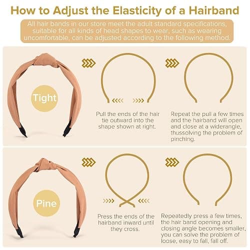DiyJibb Headbands for Women Girls - 6PCS Stylish Top Knotted Headbands - Knotted Headband for Women - Head Bands Wide Hairband Hair Accessories thumbnail 5