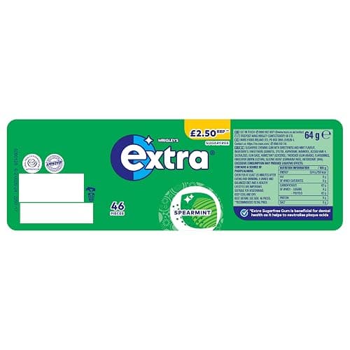 Wrigley's Extra Chewing Gum, Spearmint Flavour, 46 pieces, Sugar Free Chewing Gum Bottle with Xylitol thumbnail 9