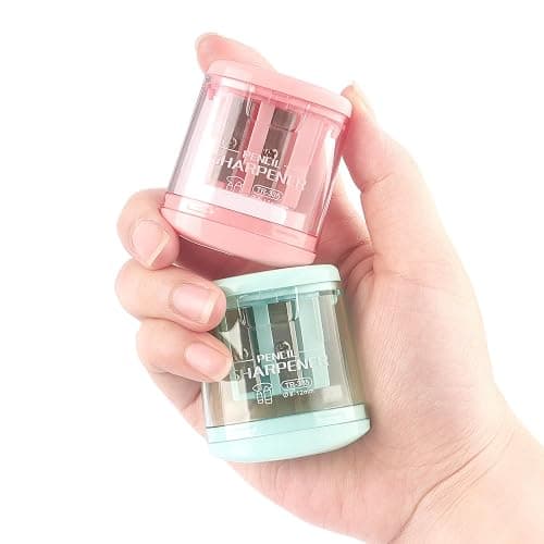 Tamaki Pencil Sharpeners Manual Dual Holes, 4 Pack | Compact Colored Handheld Pencil Sharpener for Kids, School, Office thumbnail 5