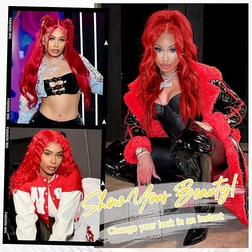 mululi 30 Inch Red Wig Human Hair Pre Plucked Red Lace Front Wigs Human Hair 200% Density 13x4 Colored Wigs for Women Body Wave Red Lace Front Wig thumbnail 4