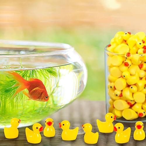 ONLYFU 1000Pcs Mini Resin Ducks Bulk Tiny Duck Figurine for Fairy Garden Landscape Aquarium Potted Plant Decoration Prank Game DIY Ornament Party to Hide, Miniature Dollhouse Accessories, Yellow thumbnail 2
