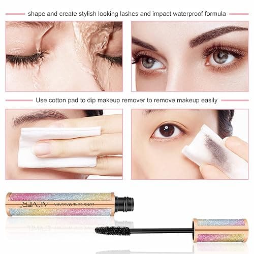 4D Silk Fiber Lash Mascara - Luxuriously Longer, Voluminous Eyelashes, Waterproof Tubing Mascara in Black, Natural Lengthening, Smudge-proof, Hypoallergenic, No Clumping, Easy to Apply & All Day Full thumbnail 5