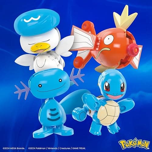 MEGA Pokémon Action Figure Building Toys Set, Water-Type Trainer Team with 79 Pieces, 2 Inches Tall, for Kids thumbnail 6