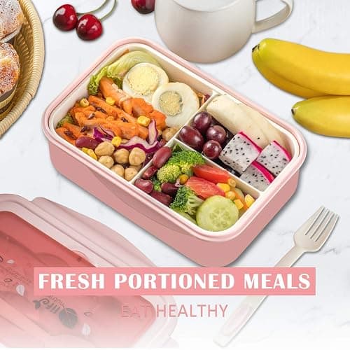 LOVINA Bento Boxes for Adults - 1100 ML Bento Lunch Box For Kids Childrens With Spoon & Fork - Durable for On-the-Go Meal, BPA-Free and Food-Safe Materials thumbnail 6