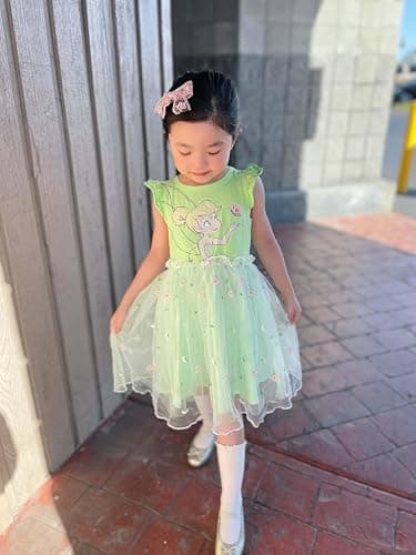 Disney Princess Frozen Elsa Minnie Stitch Toddler Girl Tulle Tutu Dress Ruffle Sleeve Mesh Summer Birthday Party Clothes 2-9Y thumbnail 2