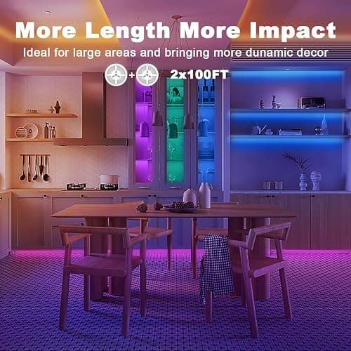 dalattin Led Strip Lights 200ft (2 Rolls of 100ft), Led Lights for Bedroom with App & Remote Control, 24V Led Lights Strip for Room & Festival Decoration thumbnail 4