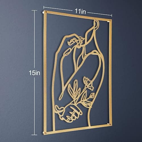 AGIOTA 3 Pcs Gold Wall Decor Above Bed Minimalist for Living Room Metal Line Art - Female Body, Gold Room Decor for Bedroom Modern Wall Art for Indoor 15inch thumbnail 4