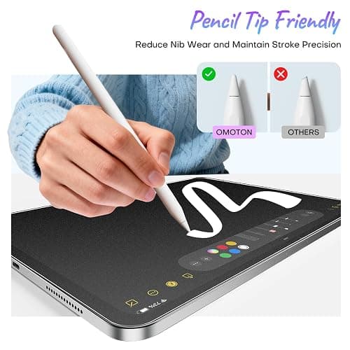 OMOTON PAPERSENSE 2 Pack Paper Screen Protector for iPad Mini 7 A17 Pro Mini 6 6th(2024/2021, 8.3-inch), Anti-glare Matte PET Film with Easy Installation Tray, Draw Like on Paper, Ultra-Responsive thumbnail 5