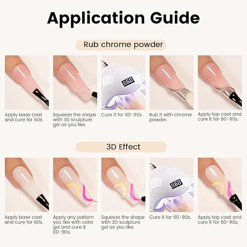 RARJSM 3D Sculpting Gel for Nail Art Designs DIY NailCharms Rhinestone Glue 3D Nail Craving GelPolish Clear Painting Drawing Sculpture Gel UV LED Curing Requires NailDecoration Manicure Design thumbnail 7