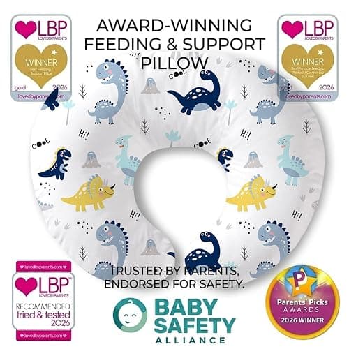 Plushii Nursing Pillow for Breastfeeding, Soft and Supportive Breastfeeding Pillow for Mom and Baby, Cute Feeding Pillow with Removable Cover for 0–12 Months, Dinosaurs World thumbnail 3