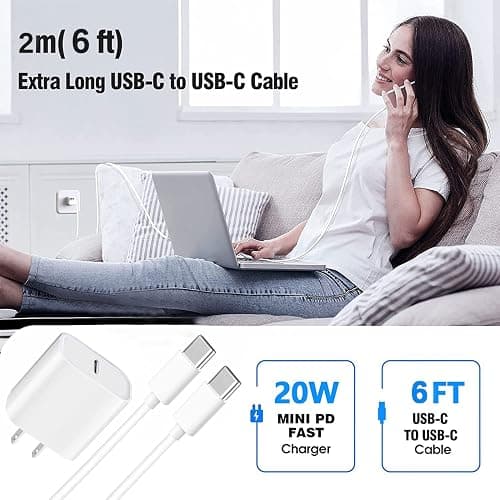 USB C Fast Charger for Apple iPad Pro 13/12.9/11 in 2025-2018,iPad 11th(A16),iPad Air 5th/Mini 7th,iPhone 17/16/15 Series,USB C Charger Fast Charging Adapter Wall Block with 6FT USBC to C Cable Cord thumbnail 7