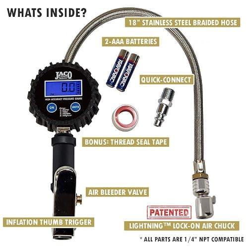 JACO FlowPro Digital Tire Inflator with Pressure Gauge - 200 PSI thumbnail 4