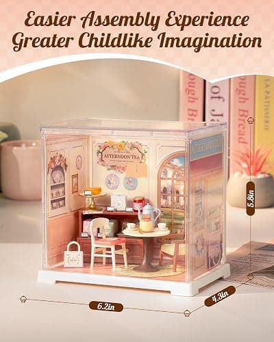 Rolife Super Creator Mini Series Tea-Break, DIY Plastic Miniature Kits Retail Store Series, Mini Model House Building Set for Teens Aged 14+, DIY Crafts/Hobbies for Adults (Honey Tea Lounge) thumbnail 3