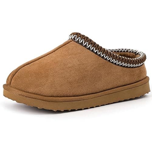 Gdazzio Women's Slippers Fuzzy Cozy Short Ankle Shoes Indoor and Outdoor Mules Furry Warm House Slippers for Woman Cute Fluffy Clogs - Chestnut - 7