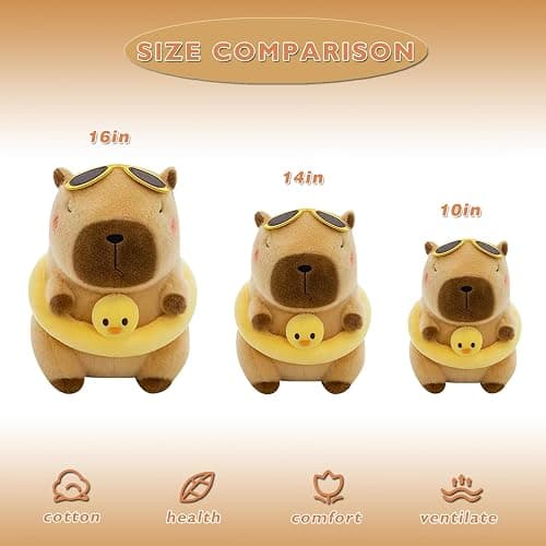 Pazoiaa Cute Capybara Plush, 10 Inch Capybara Stuffed Animal Kawaii Soft Capybara Doll Pillow Gifts for Boys Girls thumbnail 4