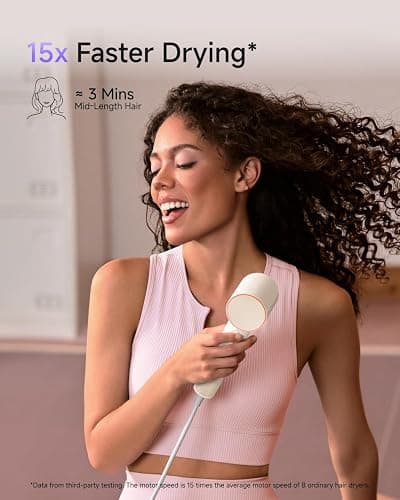 Laifen Air 15x Fast Drying Ionic Hair Dryer for Travel, Palm-Sized, Milktea | Ultra Light, 200M Negative Ions for Frizz Control, Heat Protection, 5 Modes & 2 Airspeeds, Perfect for Styling & Daily Use thumbnail 2