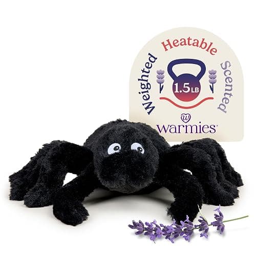 warmies Microwavable & Weighted Stuffed Animals, Spider - Heated Stuffed Animal Plushie for Warmth & Comfort - Cute Soft Plush Toys for Adults & Children (Boys, Girls, Babies & Toddlers) - Image 1