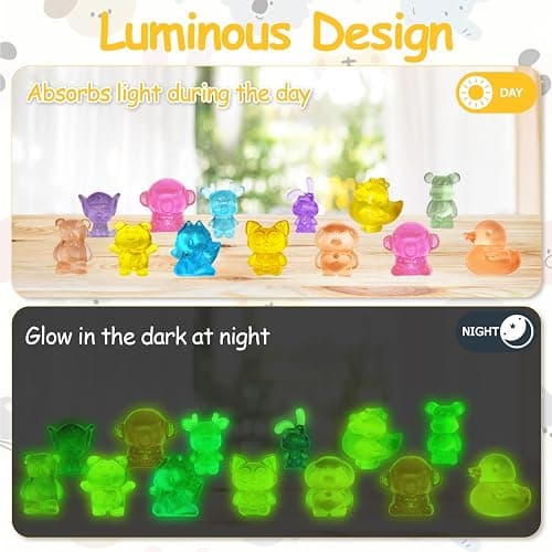 LXBCTOP 120 PCS Mini Resin Animals Mixed Kit, Luminous Tiny Resin Animals, Colorful Miniature Resinous Animal, Glow In the Dark Mini Figures for Micro Landscape Fairy Garden Aquarium Dollhouse Decor thumbnail 4
