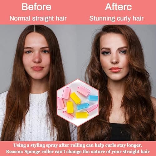 MAQIHAN 36PCS Foam Hair Rollers - Sponge Rollers for Heatless Hair Curler for Short/Long Curling Sleep rolos para cabello Jumbo Large Sponge Curlers Soft Sleeping Thin Hair Curl Overnight rulos thumbnail 5