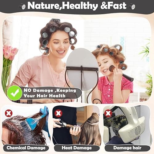 Thermal Rollers for Hair, 24PCS Jumbo Rollers Hair Curlers with Clips, Large Roller with 63mm 48mm 36mm Self Grip Thermal Hair Roller for Long Medium Short Hairs Volume thumbnail 5