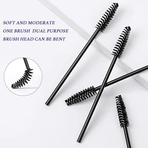 GUMIKE 100 Pcs Disposable Eyelash Mascara Brushes for Eye Lashes Extension Eyebrow and Makeup (Black) thumbnail 6