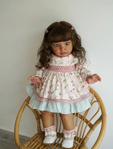 Anano Realistic Reborn Toddler Doll with Long Hair 26 Inch Pippa Reborn Dolls Real Life Like Silicone Babies That Look Real Looking Veins for Kids Age 3 Role Playing thumbnail 2