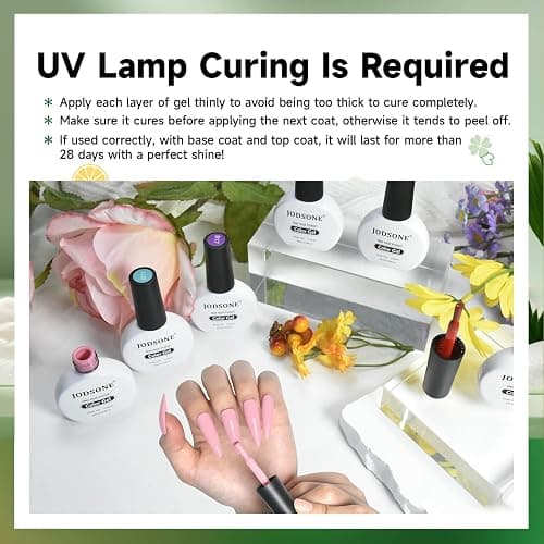 JODSONE Gel Nail Polish 20 Color Blue Red Matching Base Coat Glossy and Matte Top Coat 23 Bottles of 10ml Professional Nail Care Use thumbnail 8