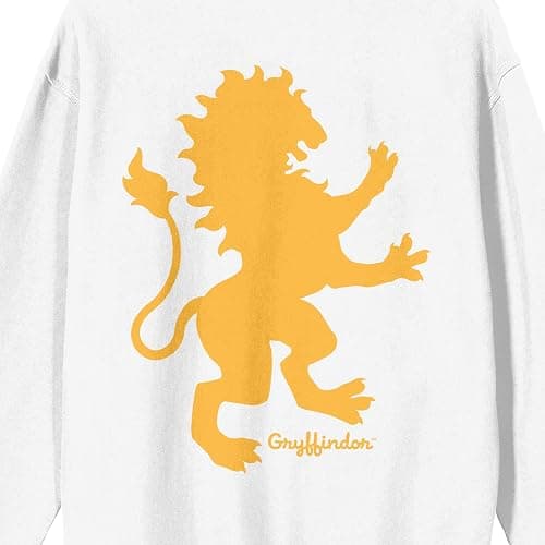 Bioworld Harry Potter Gryffindor Mascot Adult White Crew Neck Long Sleeve Sweatshirt thumbnail 4