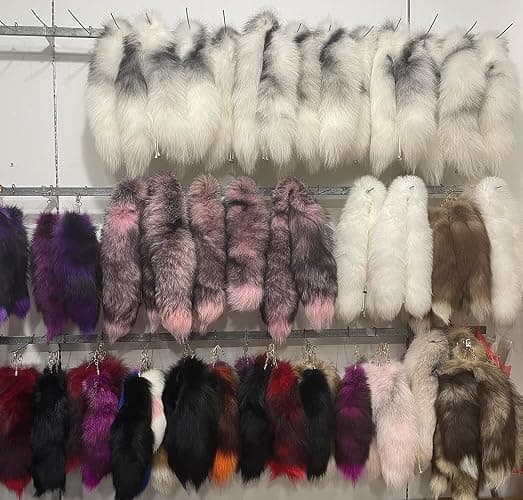 GorinsKani 3 Pcs Fluffy false Tail Cosplay Tail Handbag Keychain Costume for Kids Adult Hook pendant thumbnail 4