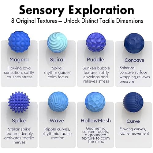 Magnetic Sensory Fidget Balls (8PCS), Weighted Magnet Balls Fidget Toys for Teens Adult ADHD Autism Anxiety, Quiet Stress Relief Office Desk Gadgets, Hand Therapy Sensory Toy Items Gift (Blue) thumbnail 3