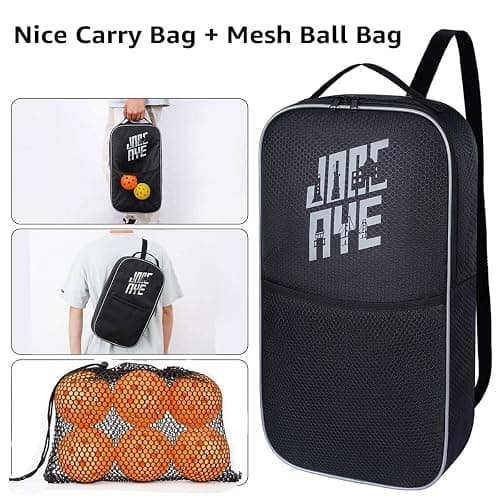 JoncAye Pickleball-Paddles-Set of 4 or 2 Rackets with Balls and Bag, USAPA Approved Pickle-Ball Equipment with Accessories, Fiberglass Graphite Pickleball Racquet Set for Men, Women, Kids, Adults - BLITZ 4-PK thumbnail 6