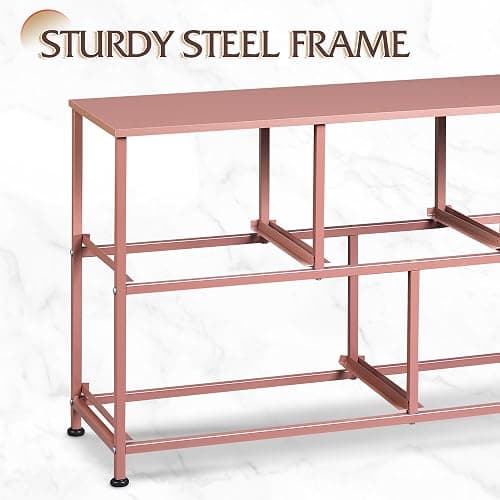 WLIVE Dresser for Bedroom with 5 Drawers, Wide Chest of Drawers, Fabric Dresser, Storage Organization Unit with Fabric Bins for Closet, Living Room, Hallway, Pink and Rose Gold thumbnail 8